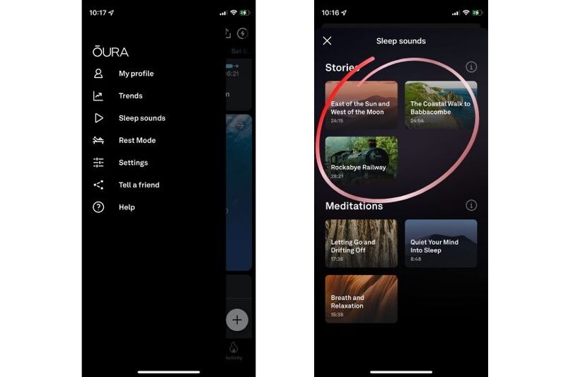 You can see the data in the Oura Ring after performing a meditation.